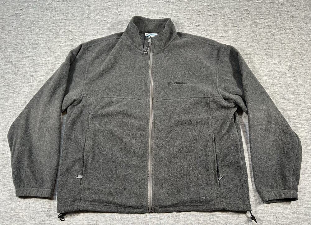 Columbia Steens Mountain Fleece Jacket Mens Extra Large Grey Zip-Up Outerwear
